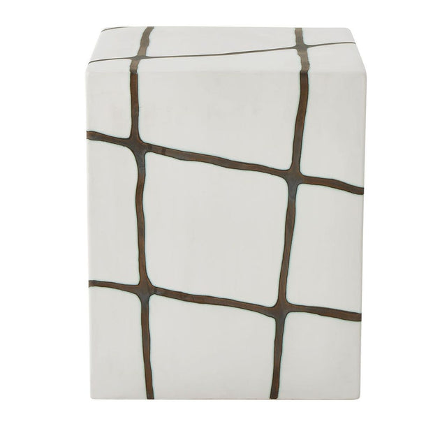 Uttermost Rocklyn Smooth White Garden Stool