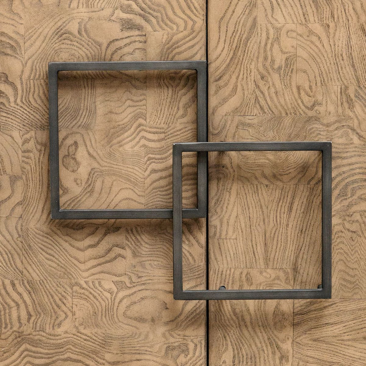 Uttermost Paltrow Rich Burl and Oak Wood 2 Door Cabinet