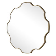 Uttermost Geared Up Antiqued Golden Bronze Round Mirror