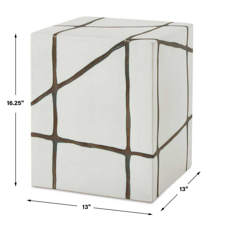 Uttermost Rocklyn Smooth White Garden Stool