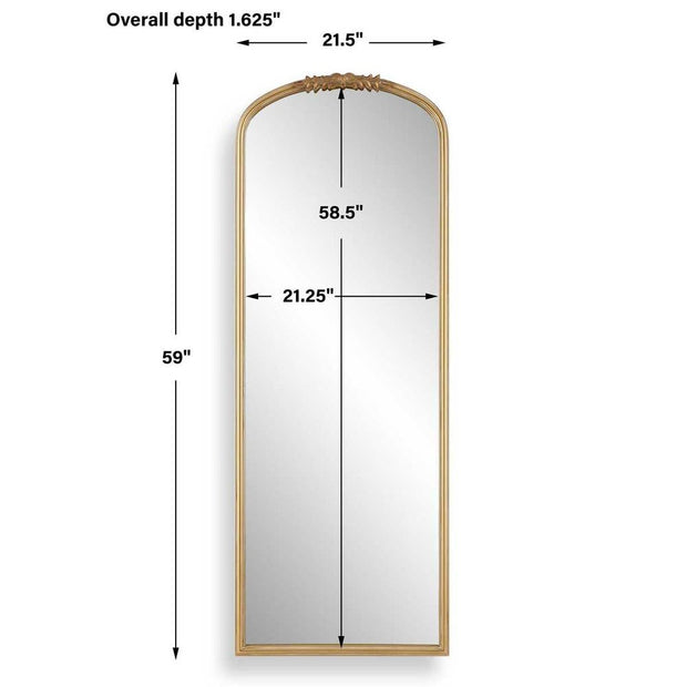 Casa Bella Living Tall Decorative Arched Antique Gold Mirror