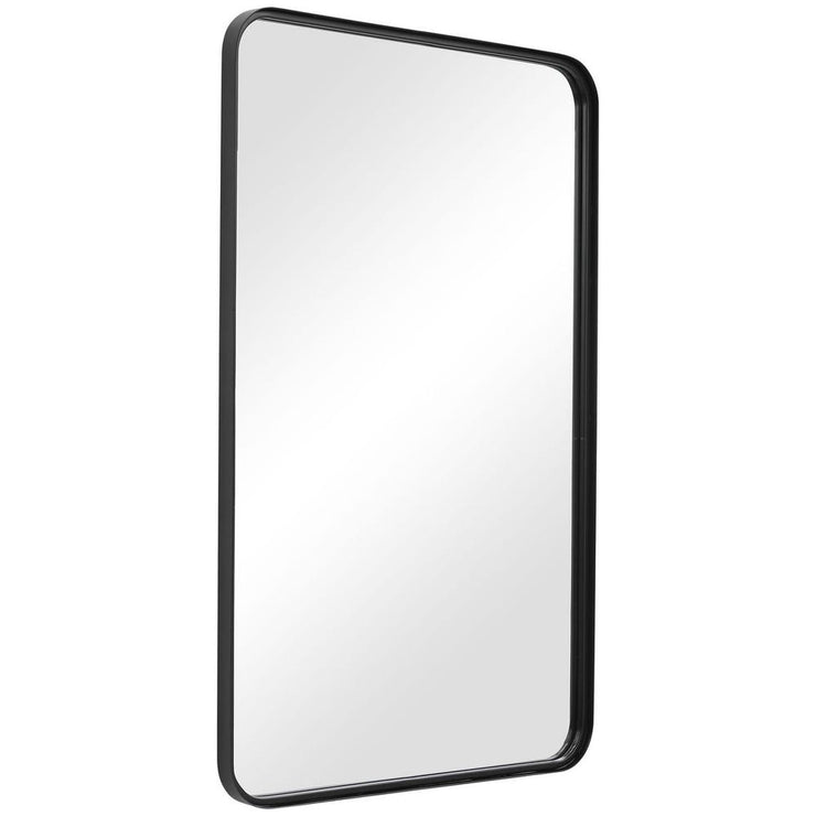 Casa Bella Living Satin Black Modern Rectangular Mirror