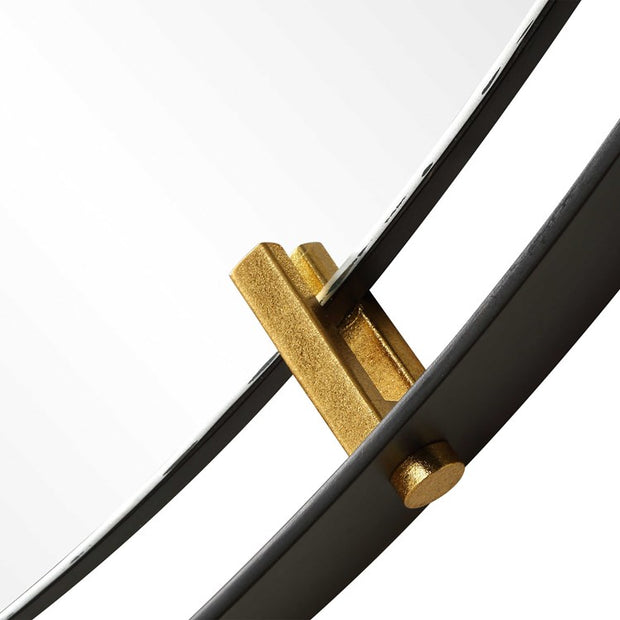 Uttermost Grand Pendulum Black Iron Large Round Mirror