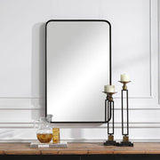 Casa Bella Living Satin Black Modern Rectangular Mirror