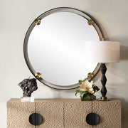 Uttermost Radius Dark Bronze Iron Round Mirror
