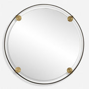Uttermost Radius Dark Bronze Iron Round Mirror