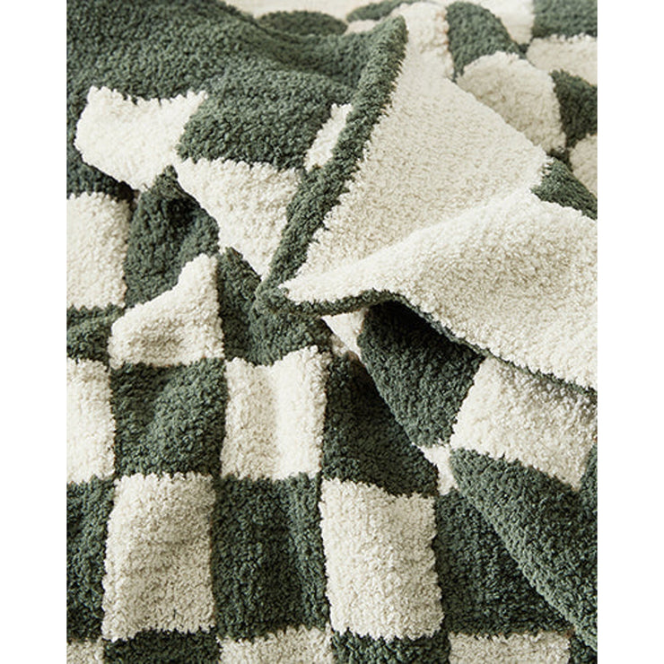 Sunday Citizen Moss and Sahara Tan Checkerboard Throw