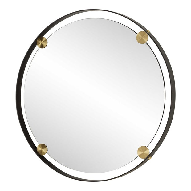 Uttermost Radius Dark Bronze Iron Round Mirror