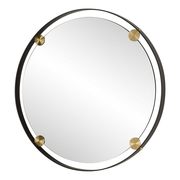Uttermost Radius Dark Bronze Iron Round Mirror