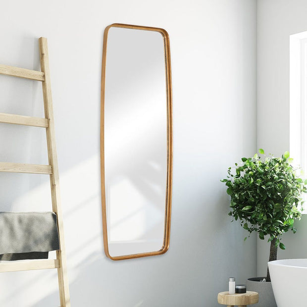 Casa Bella Living Tall Gold Leaf Mirror With Rounded Corners