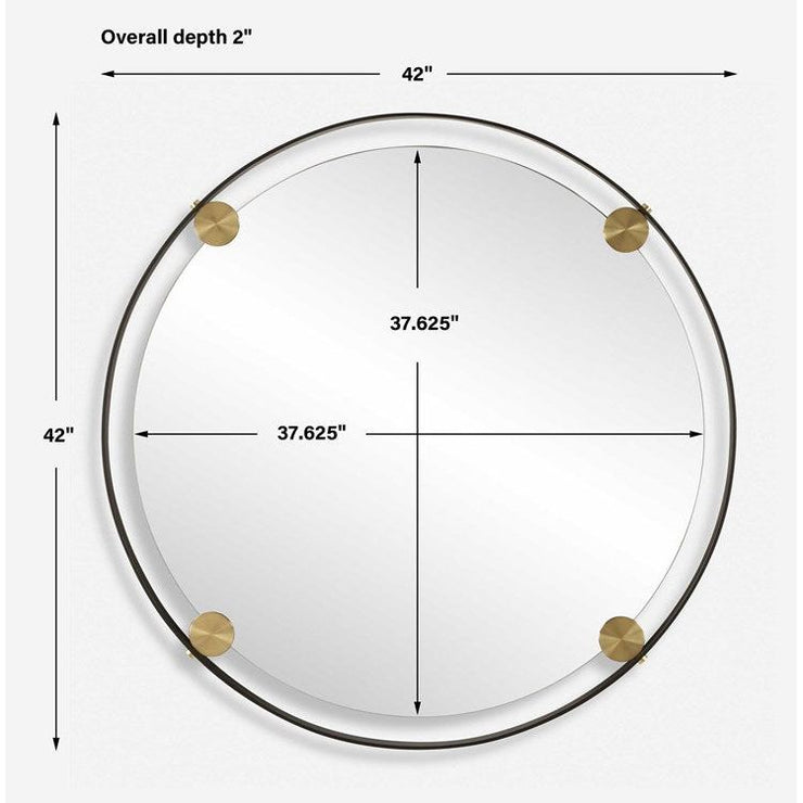 Uttermost Radius Dark Bronze Iron Round Mirror