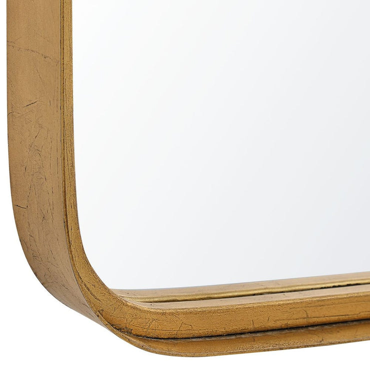 Casa Bella Living Tall Gold Leaf Mirror With Rounded Corners