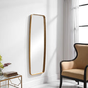 Casa Bella Living Tall Gold Leaf Mirror With Rounded Corners