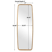 Casa Bella Living Tall Gold Leaf Mirror With Rounded Corners