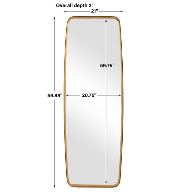 Casa Bella Living Tall Gold Leaf Mirror With Rounded Corners