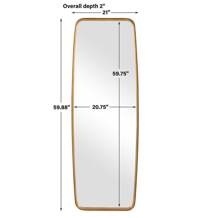 Casa Bella Living Tall Gold Leaf Mirror With Rounded Corners