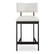 Uttermost Apsley Winter White Leather Counter Stool