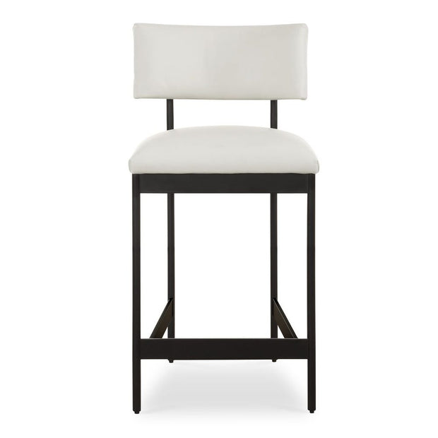 Uttermost Apsley Winter White Leather Counter Stool