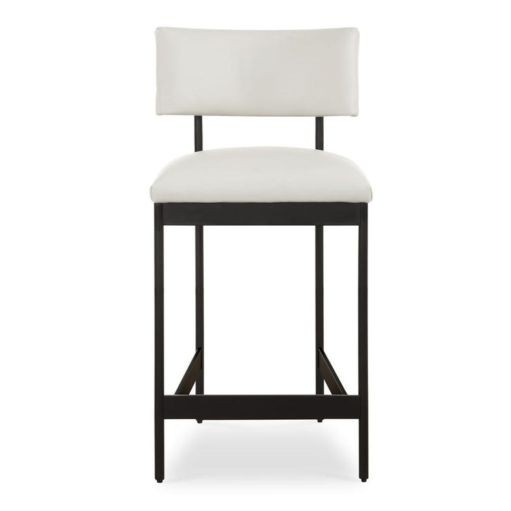Uttermost Apsley Winter White Leather Counter Stool