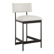 Uttermost Apsley Winter White Leather Counter Stool