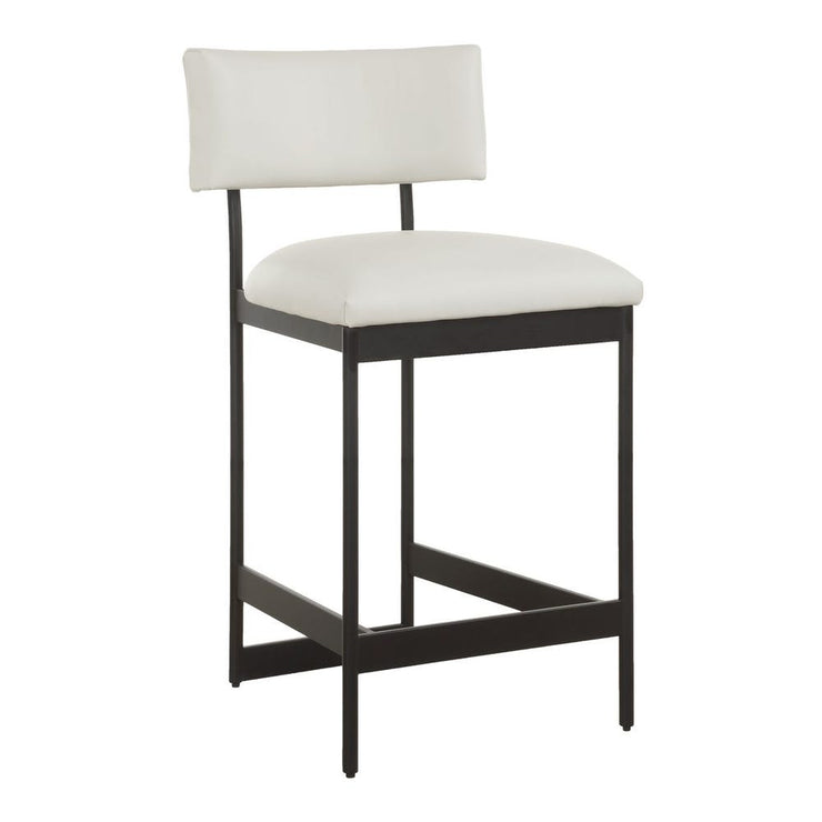 Uttermost Apsley Winter White Leather Counter Stool