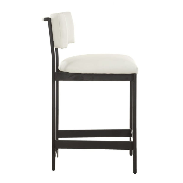 Uttermost Apsley Winter White Leather Counter Stool