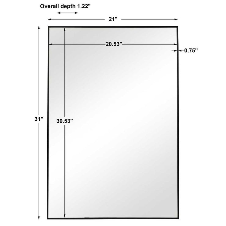 Casa Bella Living Thin Black Plain Mirror