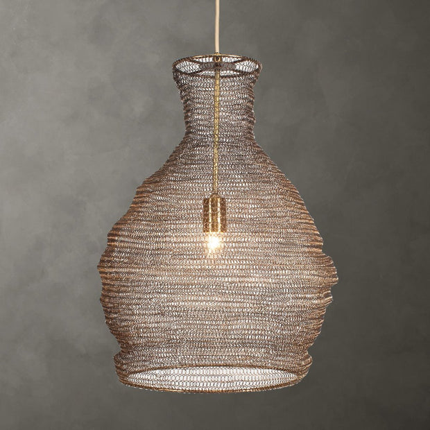 Uttermost Woven Antique Brass Murmur 1 light pendant
