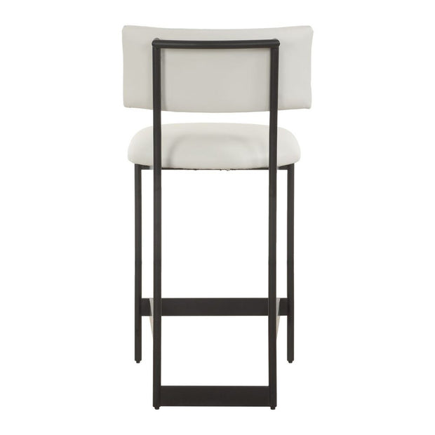 Uttermost Apsley Winter White Leather Counter Stool