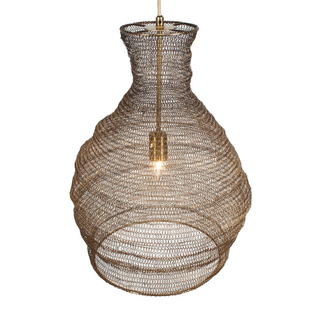Uttermost Woven Antique Brass Murmur 1 light pendant