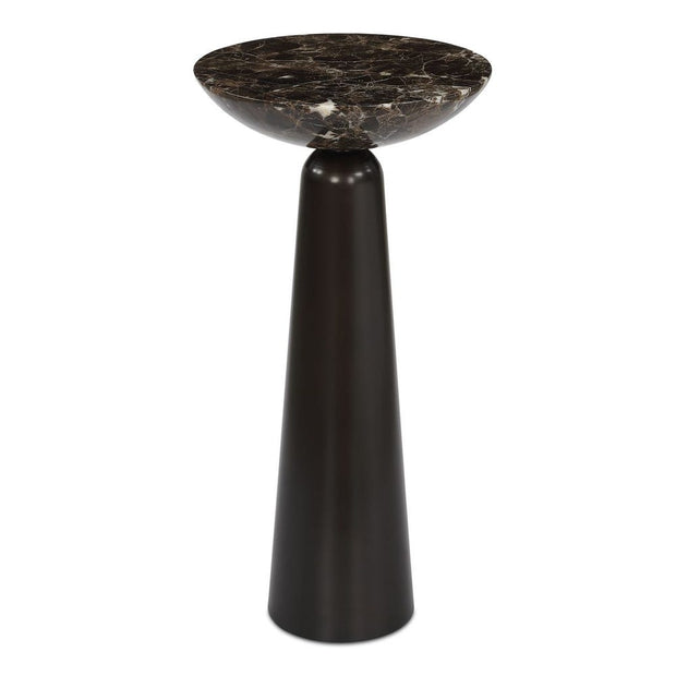 Uttermost Hastings Sleek Iron Accent Table With Brown Marble Surface