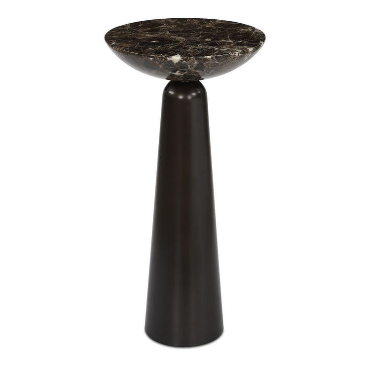 Uttermost Hastings Sleek Iron Accent Table With Brown Marble Surface