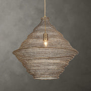 Uttermost Woven Antique Brass Sigh 1 Light Pendant