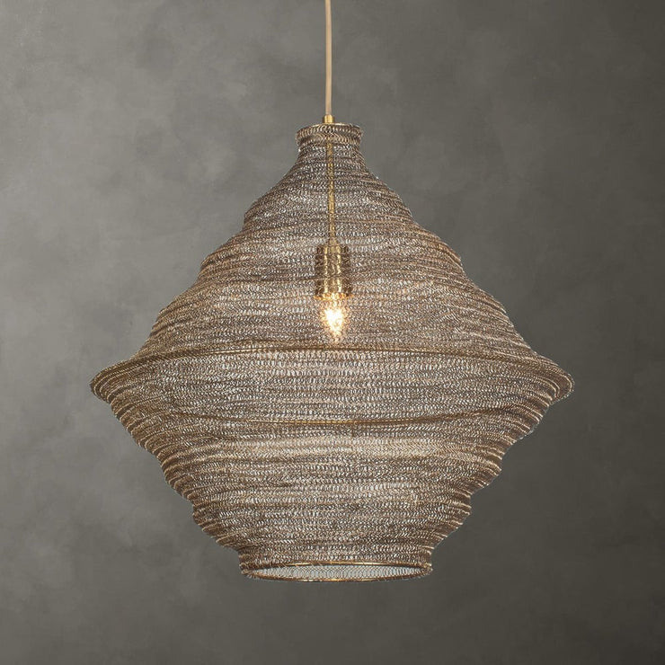 Uttermost Woven Antique Brass Sigh 1 Light Pendant