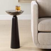 Uttermost Hastings Sleek Iron Accent Table With Brown Marble Surface