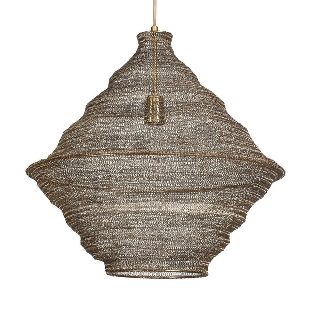 Uttermost Woven Antique Brass Sigh 1 Light Pendant