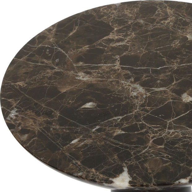 Uttermost Hastings Sleek Iron Accent Table With Brown Marble Surface