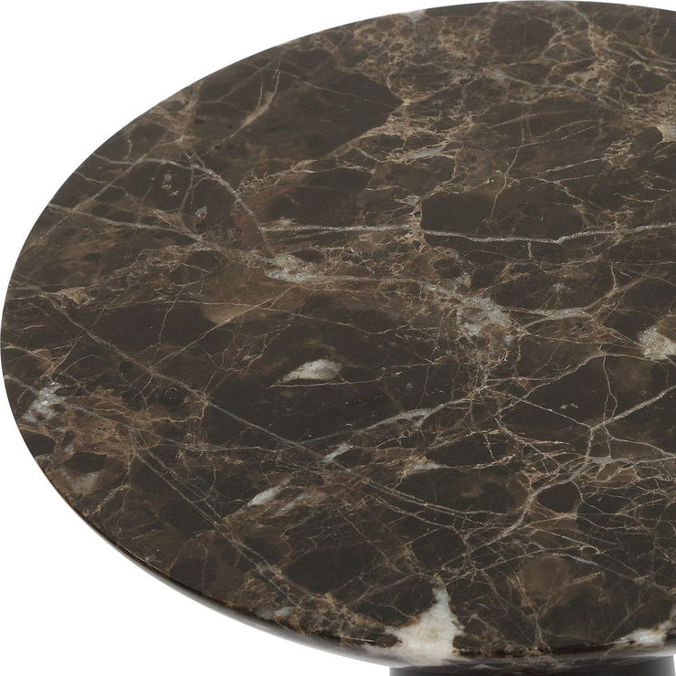 Uttermost Hastings Sleek Iron Accent Table With Brown Marble Surface