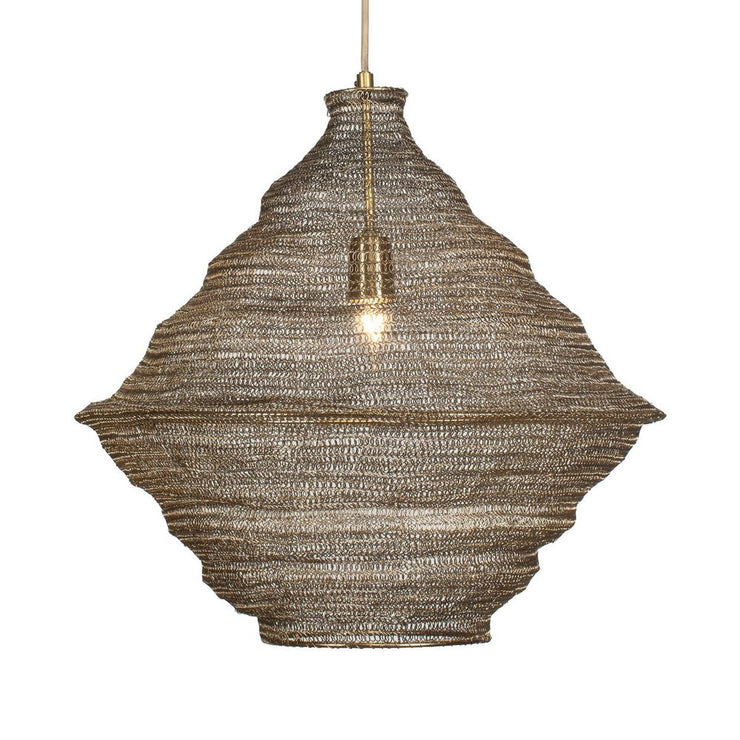 Uttermost Woven Antique Brass Sigh 1 Light Pendant