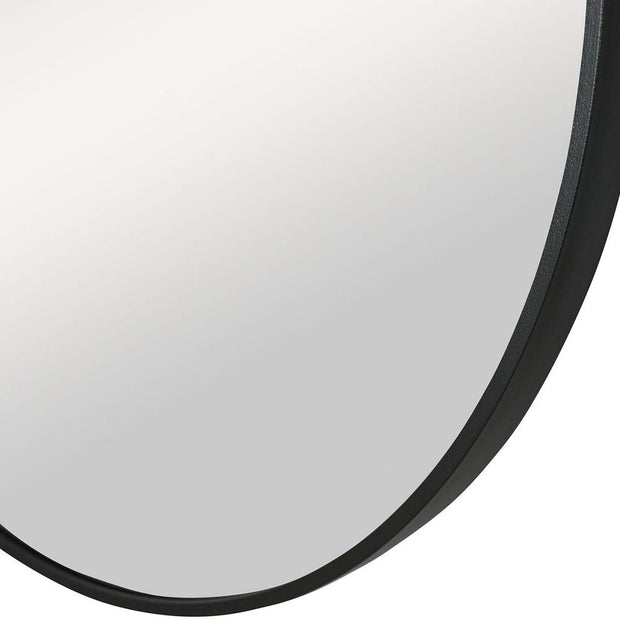 Casa Bella Living Satin Black 34” Round Mirror