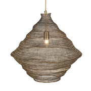 Uttermost Woven Antique Brass Sigh 1 Light Pendant