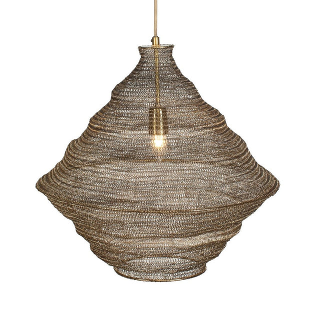 Uttermost Woven Antique Brass Sigh 1 Light Pendant