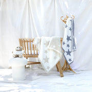Kashwere Baby Ultra Plush Linen and Crème Mini Stars Baby Blanket