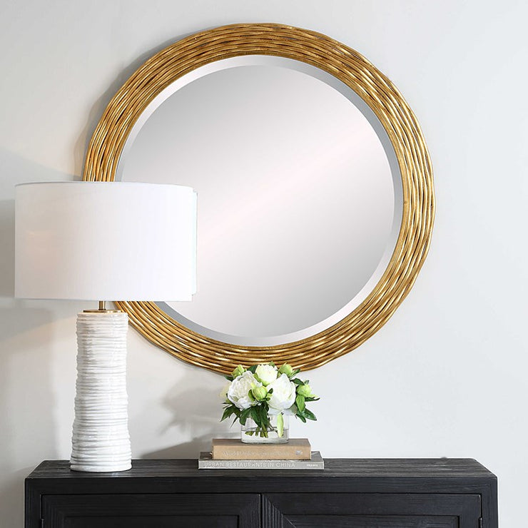 Uttermost Celeste Gold Iron Round Mirror