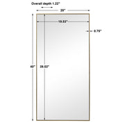 Casa Bella Living Contemporary Gold Finish Rectangular Mirror