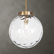 Uttermost Gaia Clear Watered Glass 1 Light Pendant