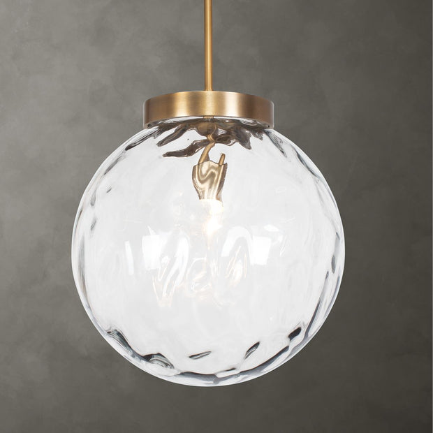 Uttermost Gaia Clear Watered Glass 1 Light Pendant