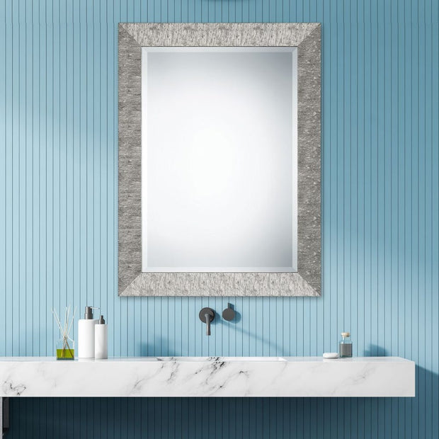 Casa Bella Living Metallic Silver Textured Mirror