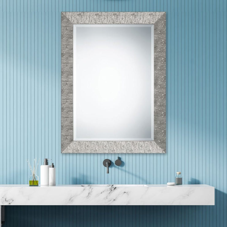 Casa Bella Living Metallic Silver Textured Mirror