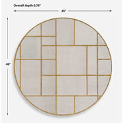 Uttermost Geometric Grid Antiqued Gold Round Mirror